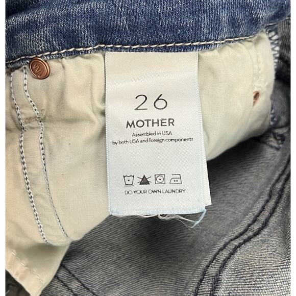 Mother The Looker in Graffiti Girl Blue Denim Jeans Zip Button 5 Pockets Size 26 - Picture 9 of 11